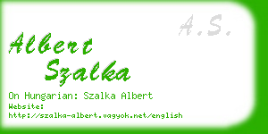 albert szalka business card